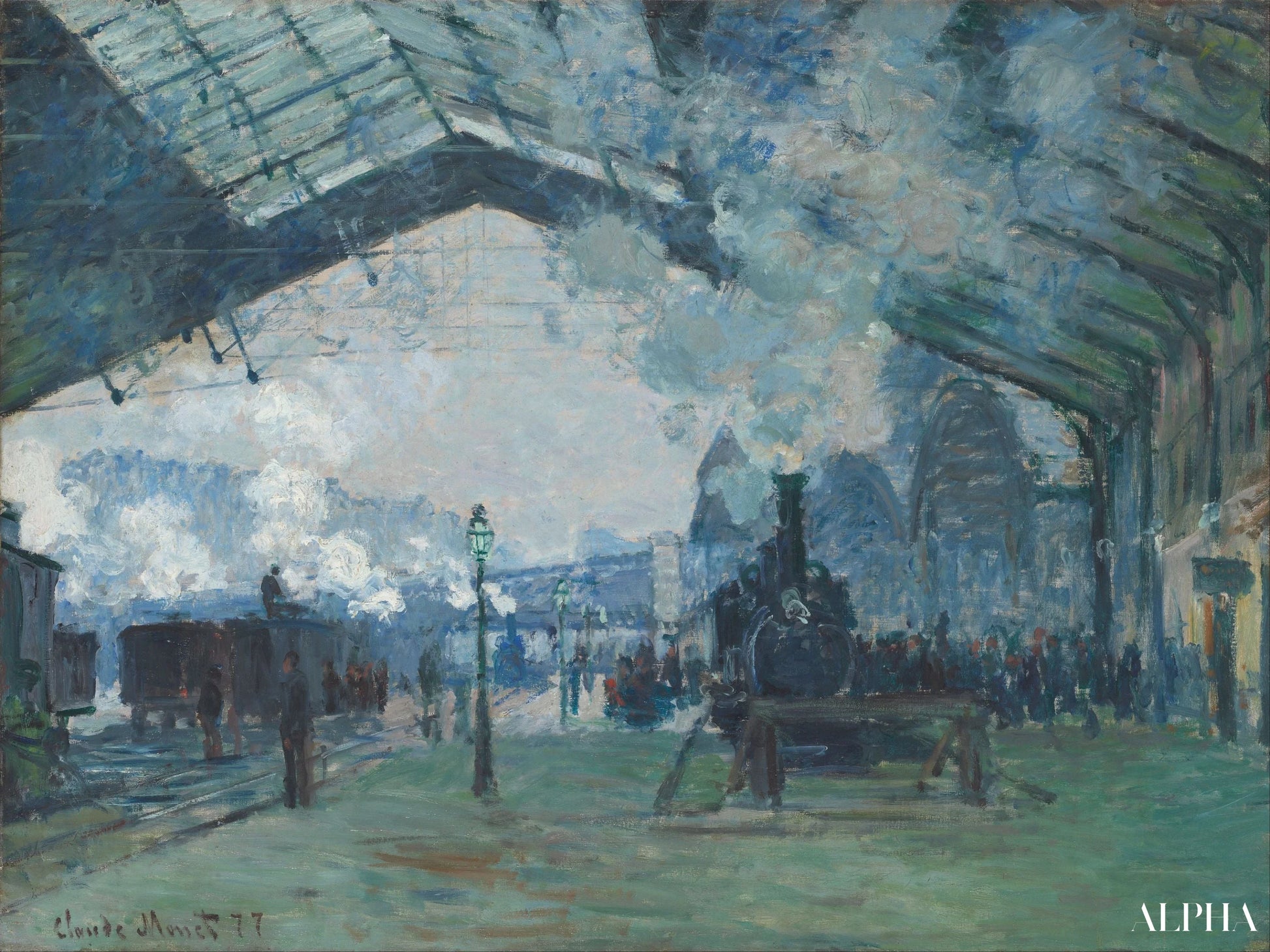 La Gare Saint-Lazare, le train de Normandie - Claude Monet - Reproductions de tableaux et peintures haut de gamme