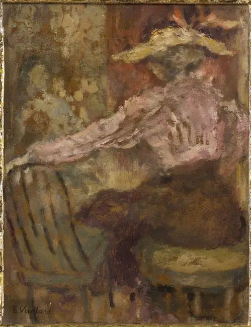 Mladá žena v růžové košili - Édouard Vuillard