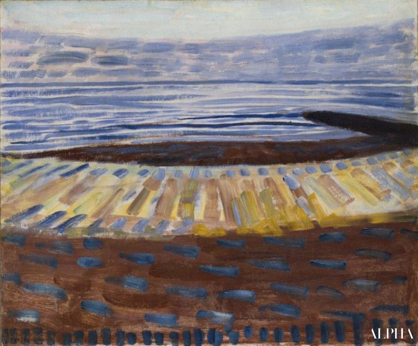 La mer après le coucher du soleil - Mondrian - Reproductions de tableaux et peintures haut de gamme