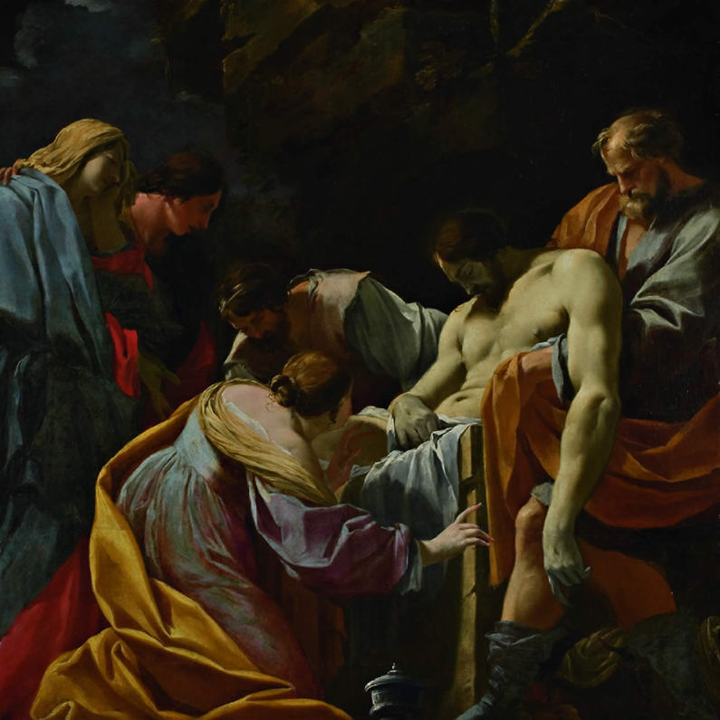 Naložení do hrobu - Simon Vouet