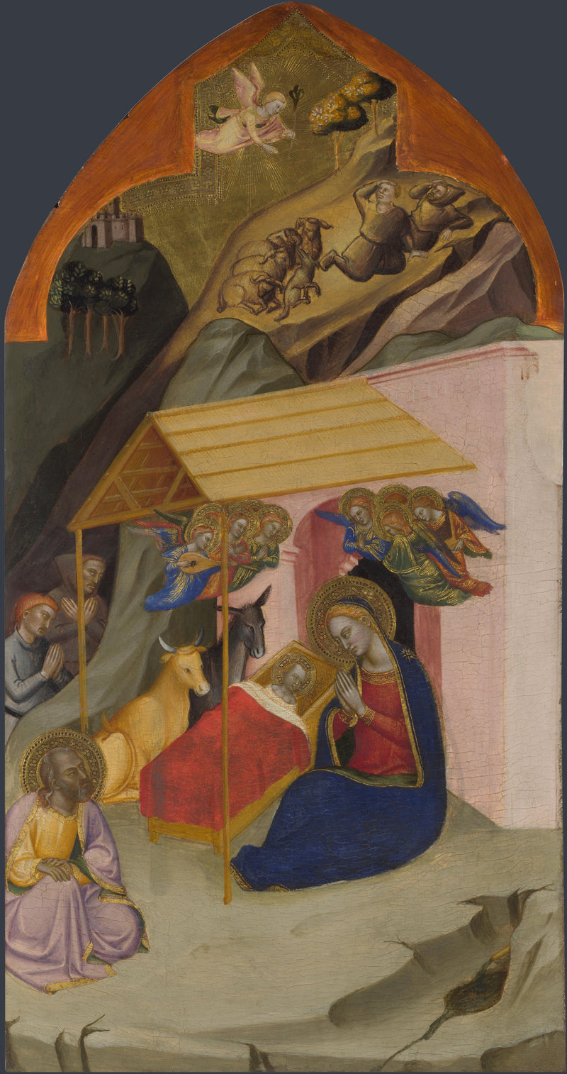 Narození a Zvěstování pastýřům - Jacopo di Cione
