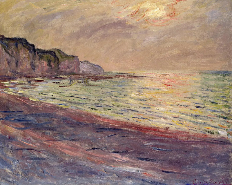Pláž v Pourville, zapadající slunce - Claude Monet