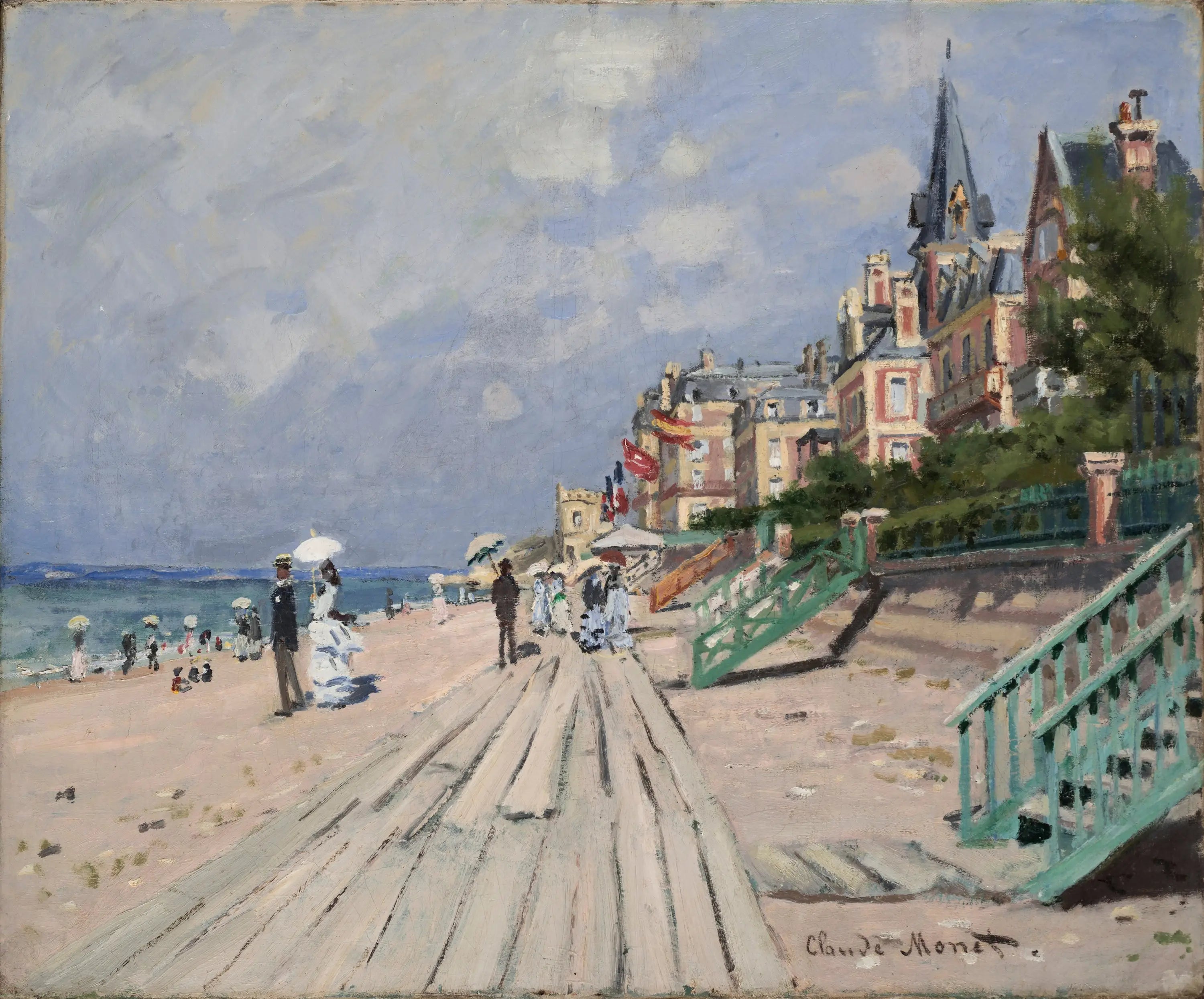 Reproduction du tableau « La Plage à Trouville - Claude Monet » par Alpha Reproduction en peinture à l’huile
