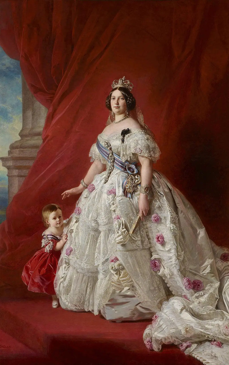 Královna Isabelle II s princeznou z Asturií - Franz Xaver Winterhalter