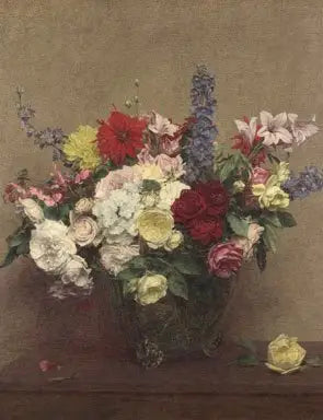 Růžová bohatství června - Henri Fantin-Latour