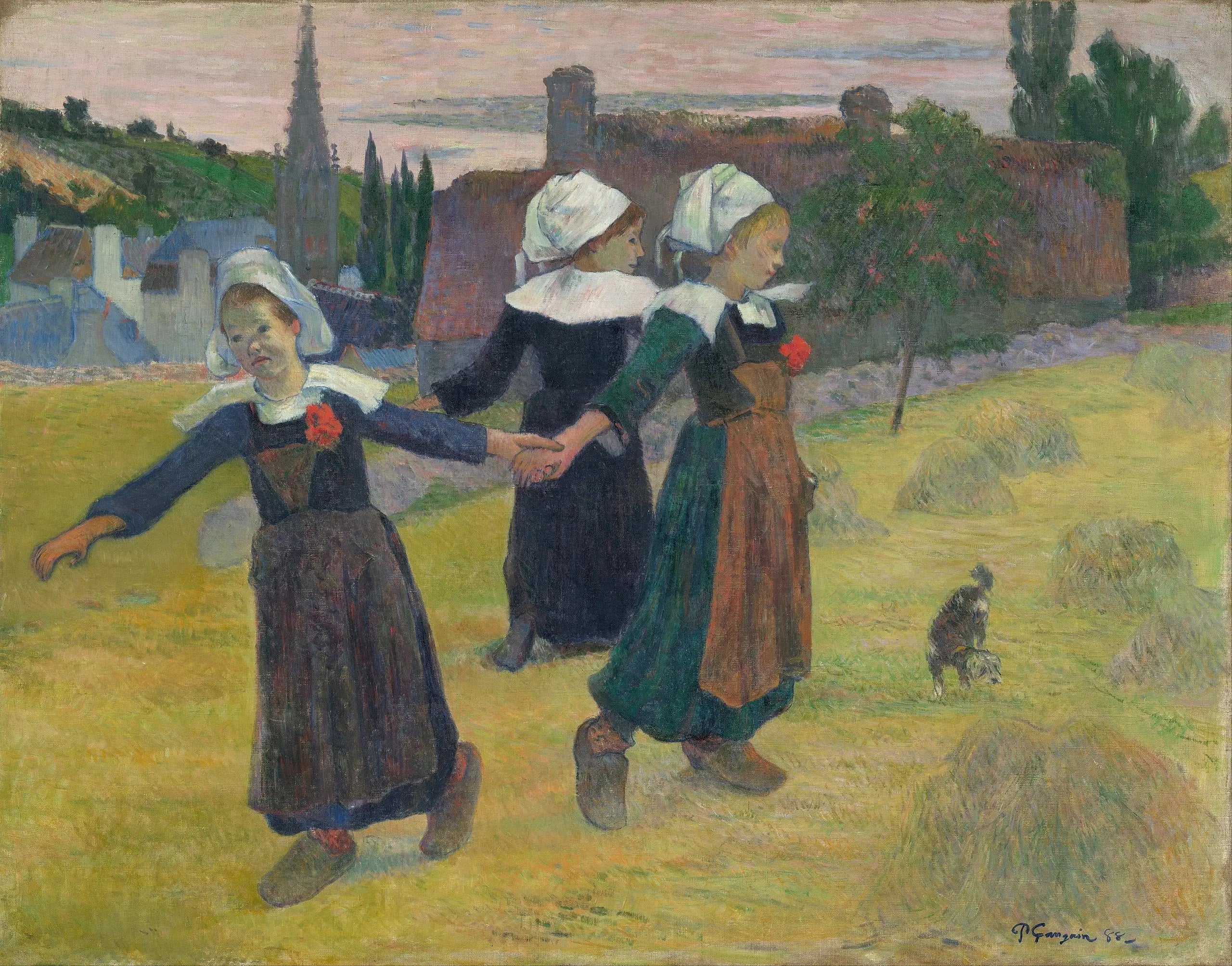 Reproduction du tableau « La Ronde des petites Bretonnes - Paul Gauguin » par Alpha Reproduction en peinture à l’huile