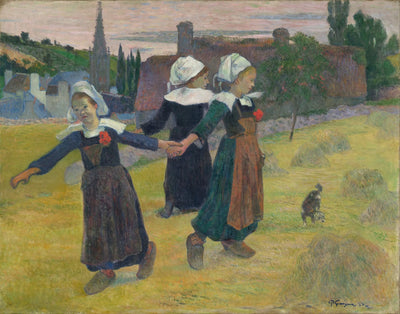Reproduction du tableau « La Ronde des petites Bretonnes - Paul Gauguin » par Alpha Reproduction en peinture à l’huile