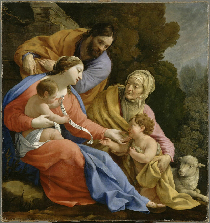 Svatá rodina s svatou Alžbětou a malým svatým Janem - Simon Vouet
