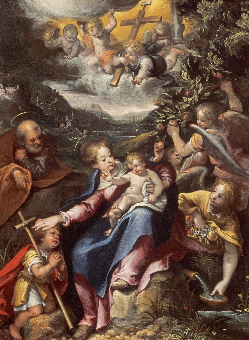 Svatá rodina s malým svatým Janem Křtitelem v krajině - Denis Calvaert
