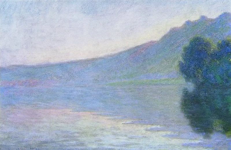 Seina v Port-Villez, růžový efekt - Claude Monet