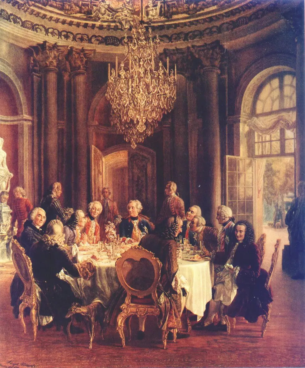 La table ronde du roi Frédéric II à Sanssouci - Adolph von Menzel - Alpha Reproduction