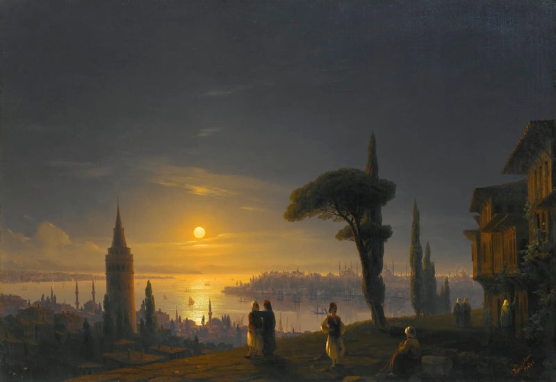 Galatská věž za měsíčního svitu - Ivan Aïvazovski