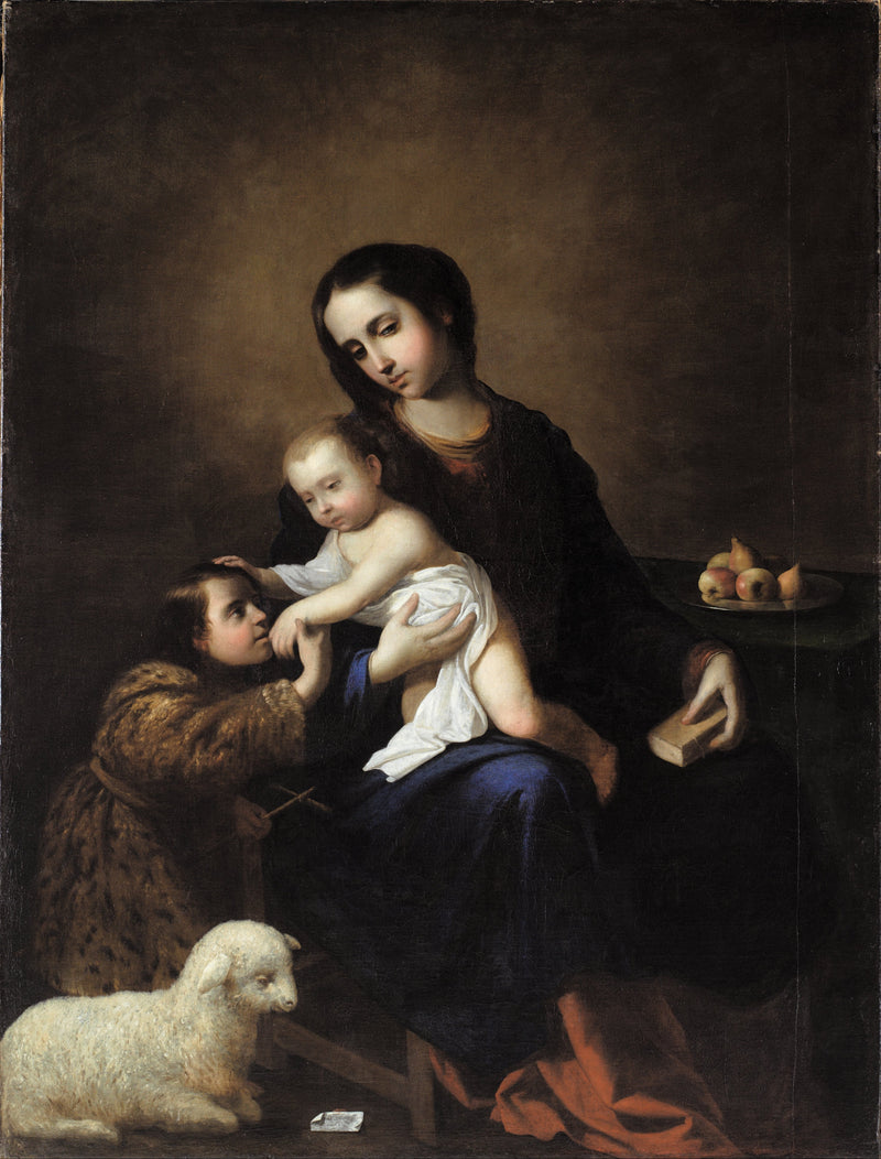 Panna Marie s dítětem a malým svatým Janem Křtitelem - Francisco de Zurbarán