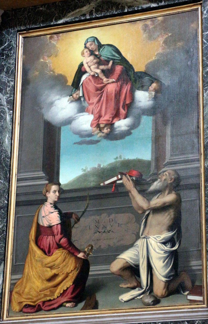 Panna Marie s dítětem na slávě s svatými - Giovanni Battista Moroni