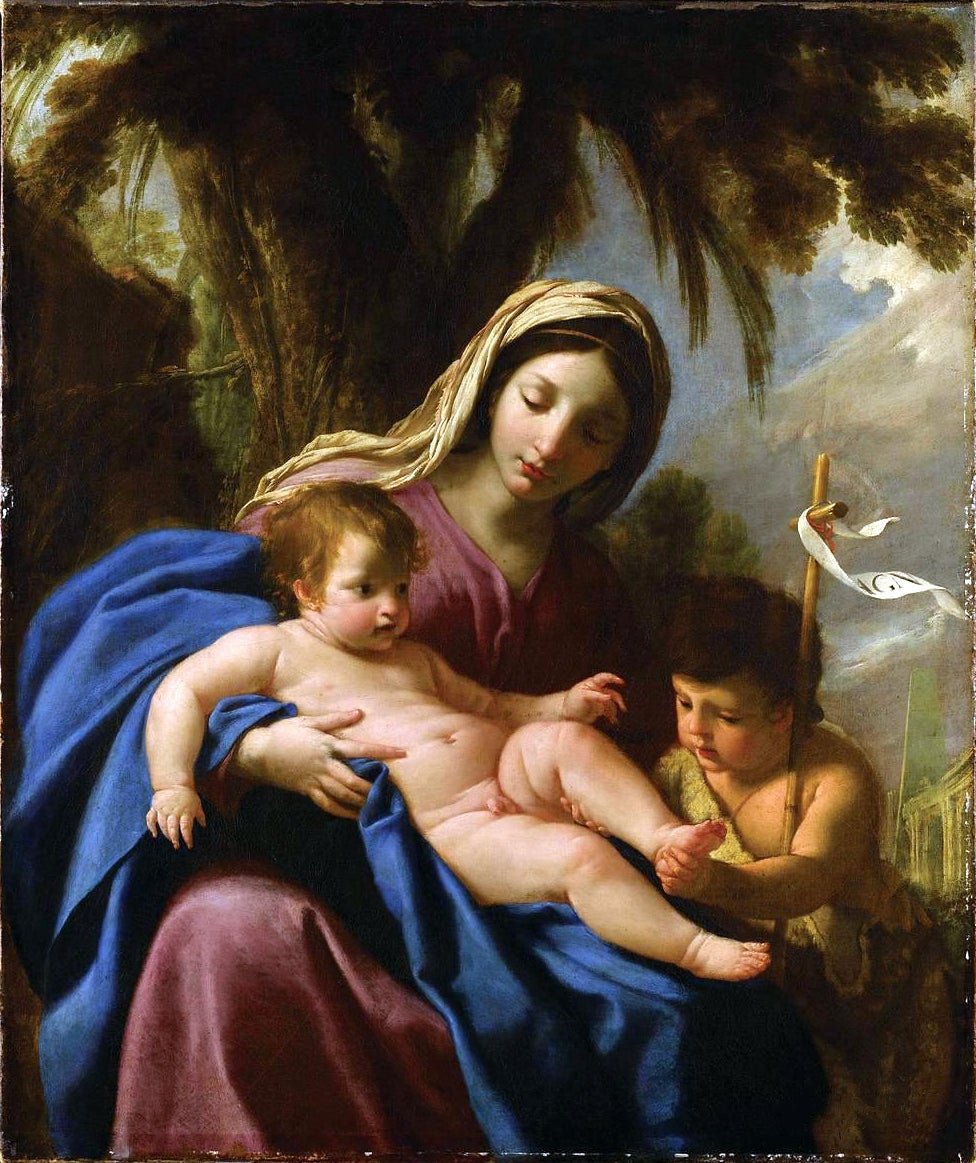 La Vierge et l’Enfant Jésus avec saint Jean-Baptiste - Eustache Le Sueur - Alpha Reproduction
