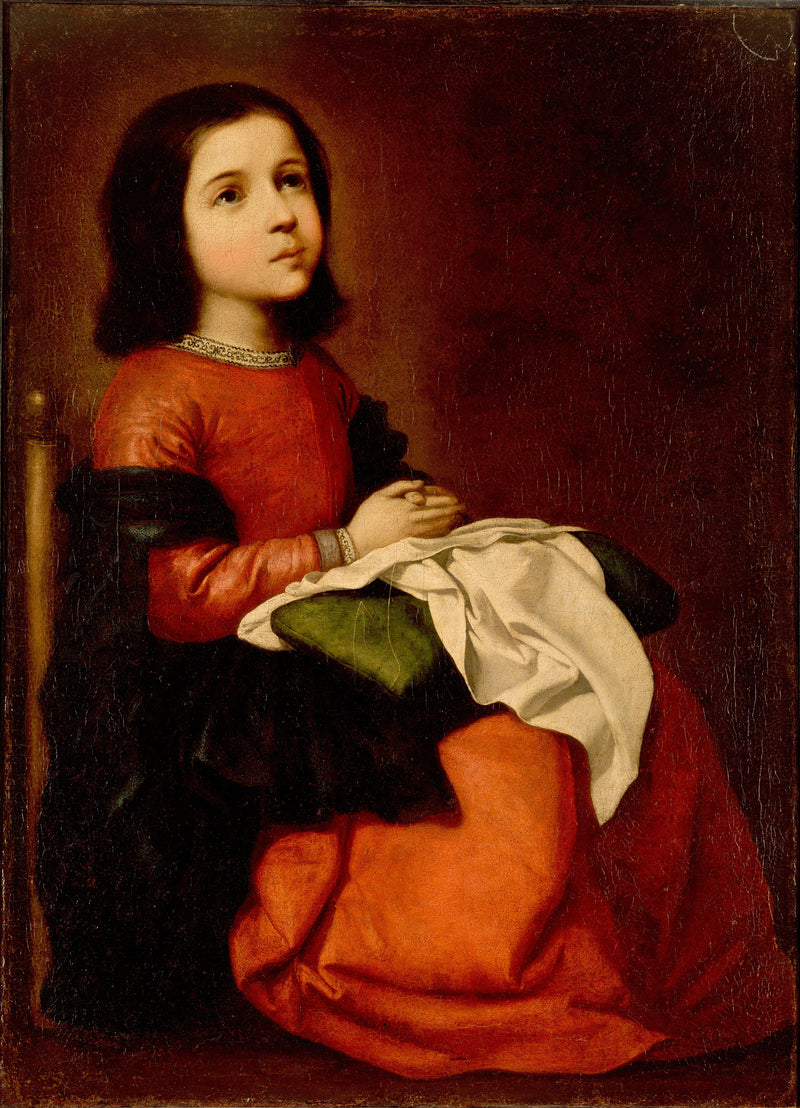 Panna Marie jako dítě modlící se - Francisco de Zurbarán