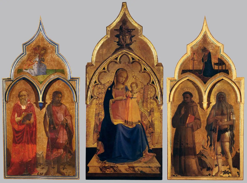 Panna Marie držící dítě Ježíše na paži - Fra Angelico