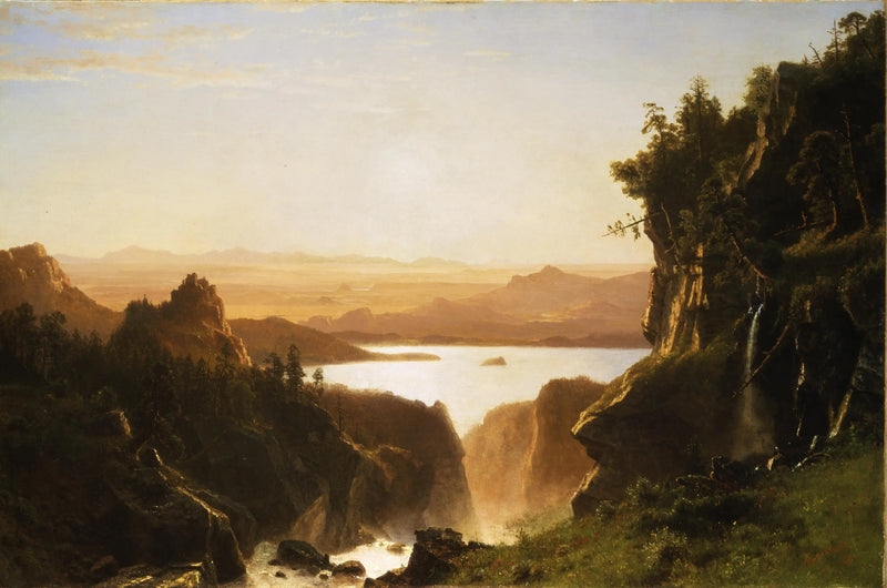 Ostrov Lac, řetězec Wind River, Wyoming - Albert Bierstadt