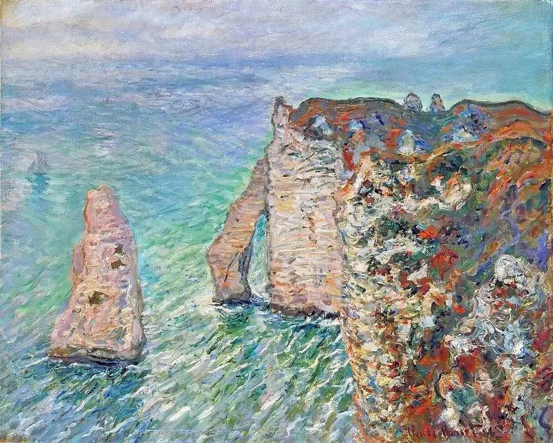 Jehla z horniny a Avalská brána - Claude Monet