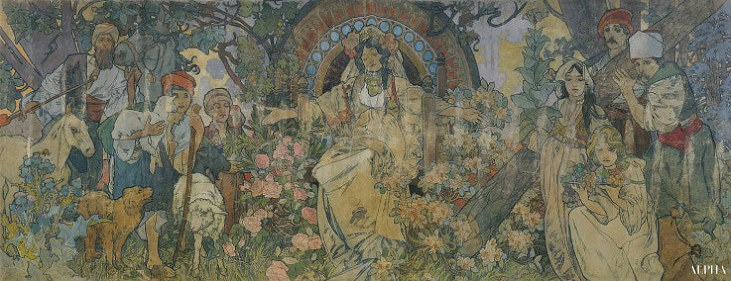 L'allégorie de la Bosnie-Herzégovine - Mucha - Reproductions de tableaux et peintures haut de gamme