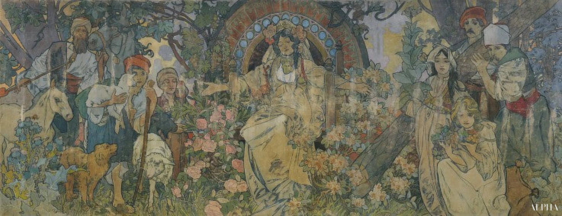 L'allégorie de la Bosnie-Herzégovine - Mucha - Reproductions de tableaux et peintures haut de gamme