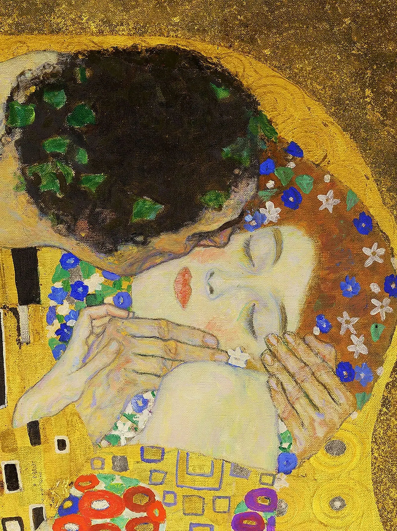 💋 Polibek (Detail IV) – Gustav Klimt (1907-1908)