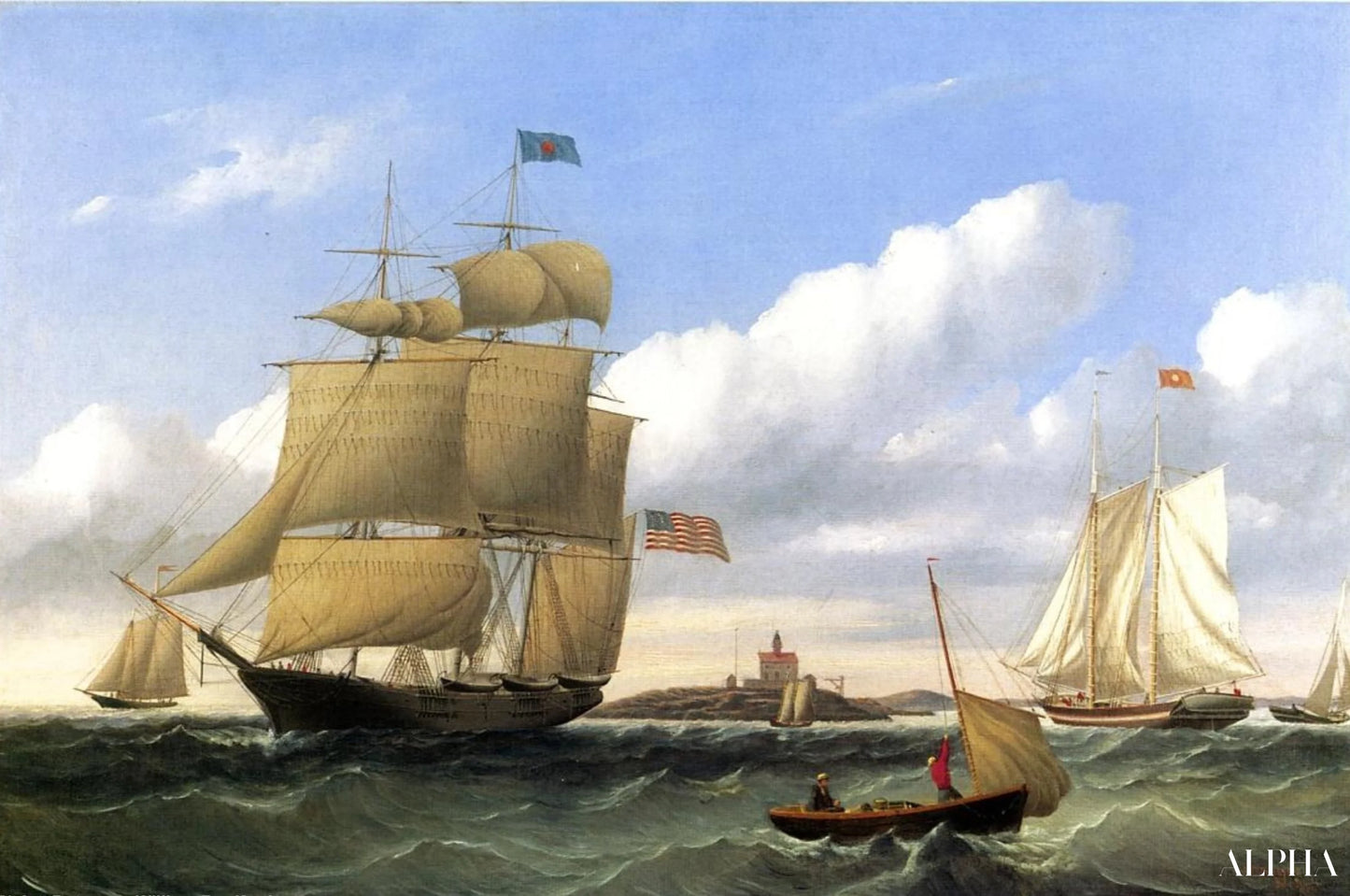 Le baleinier "Emma C. Jones" au large de Round Hills, New Bedford - William Bradford - William Bradford - Reproductions de tableaux et peintures haut de gamme