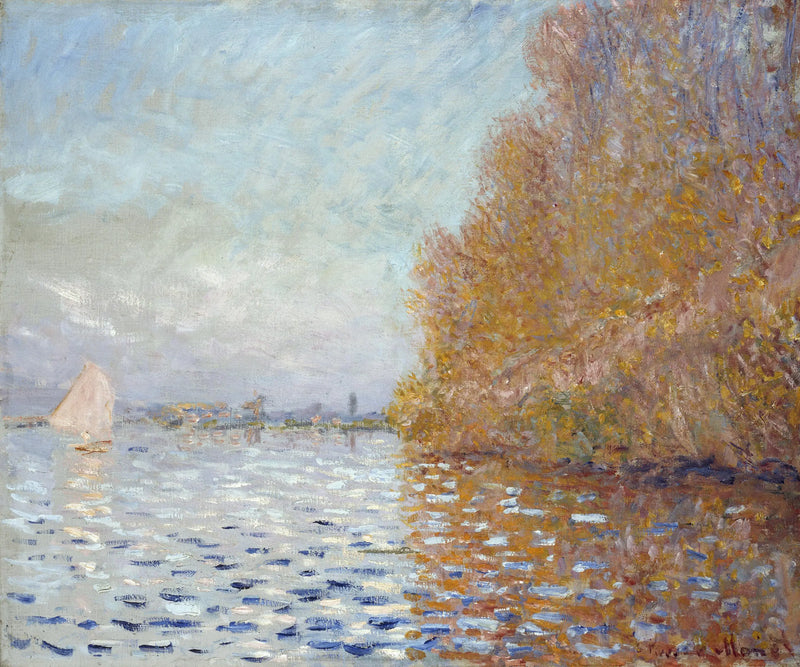 Záliv Argenteuil s plachetnicí - Claude Monet