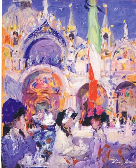 Le Café de Florian - Francis Cadell - Reproductions de tableaux et peintures haut de gamme