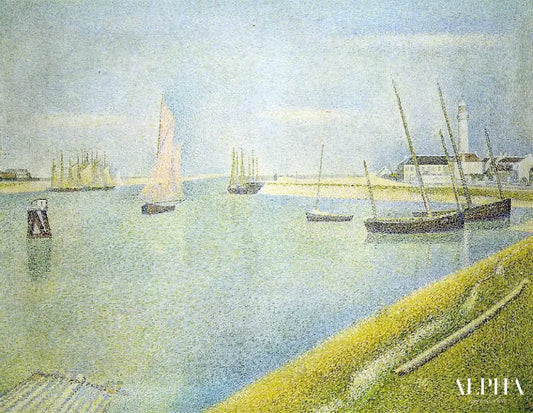 Le canal à Gravelines, en direction de la mer - Georges Seurat - Reproductions de tableaux et peintures haut de gamme