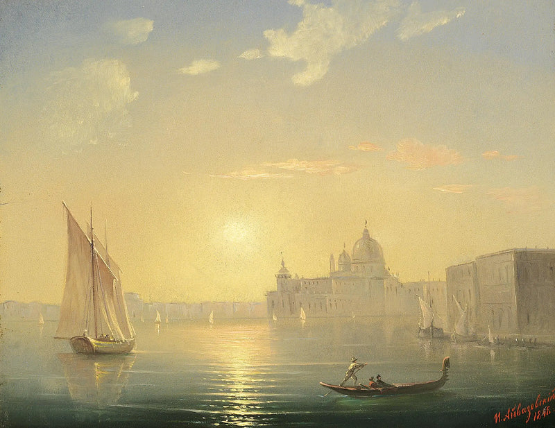 Kanál Velký s výhledem na Santa Maria della Salute při západu slunce. - Ivan Aïvazovski