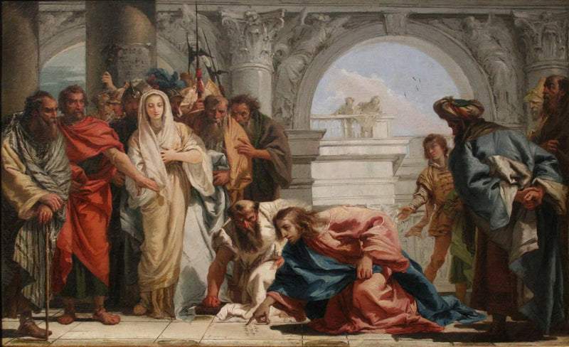Kristus a žena přistižená při cizoložství - Giovanni Battista Tiepolo