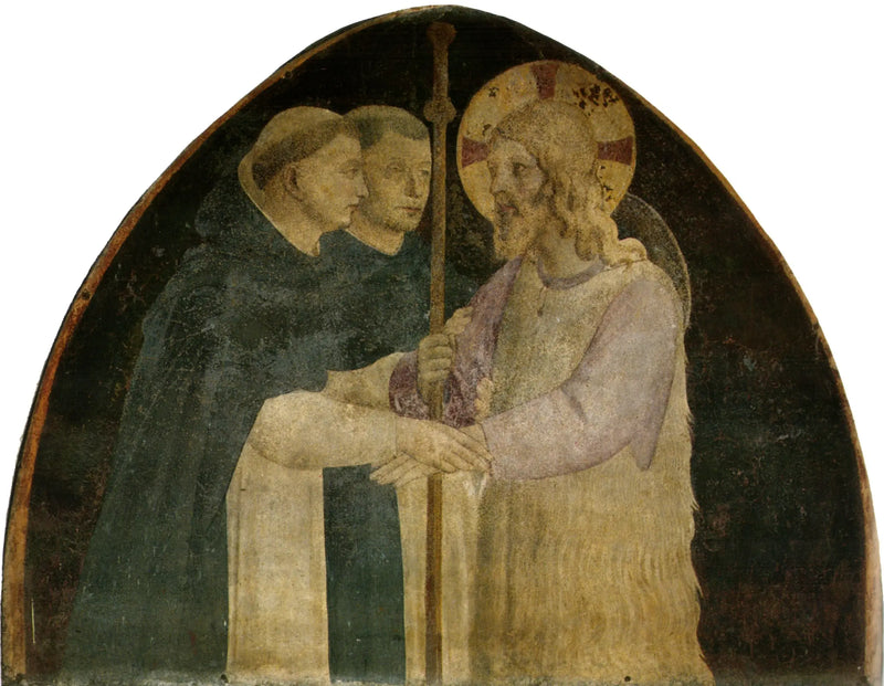 Le Christ pèlerin přijatý dvěma dominikány - Fra Angelico