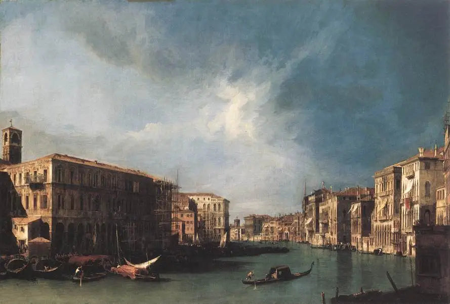 Le Grand Canal depuis le Rialto vers le Nord - Canaletto - Alpha Reproduction