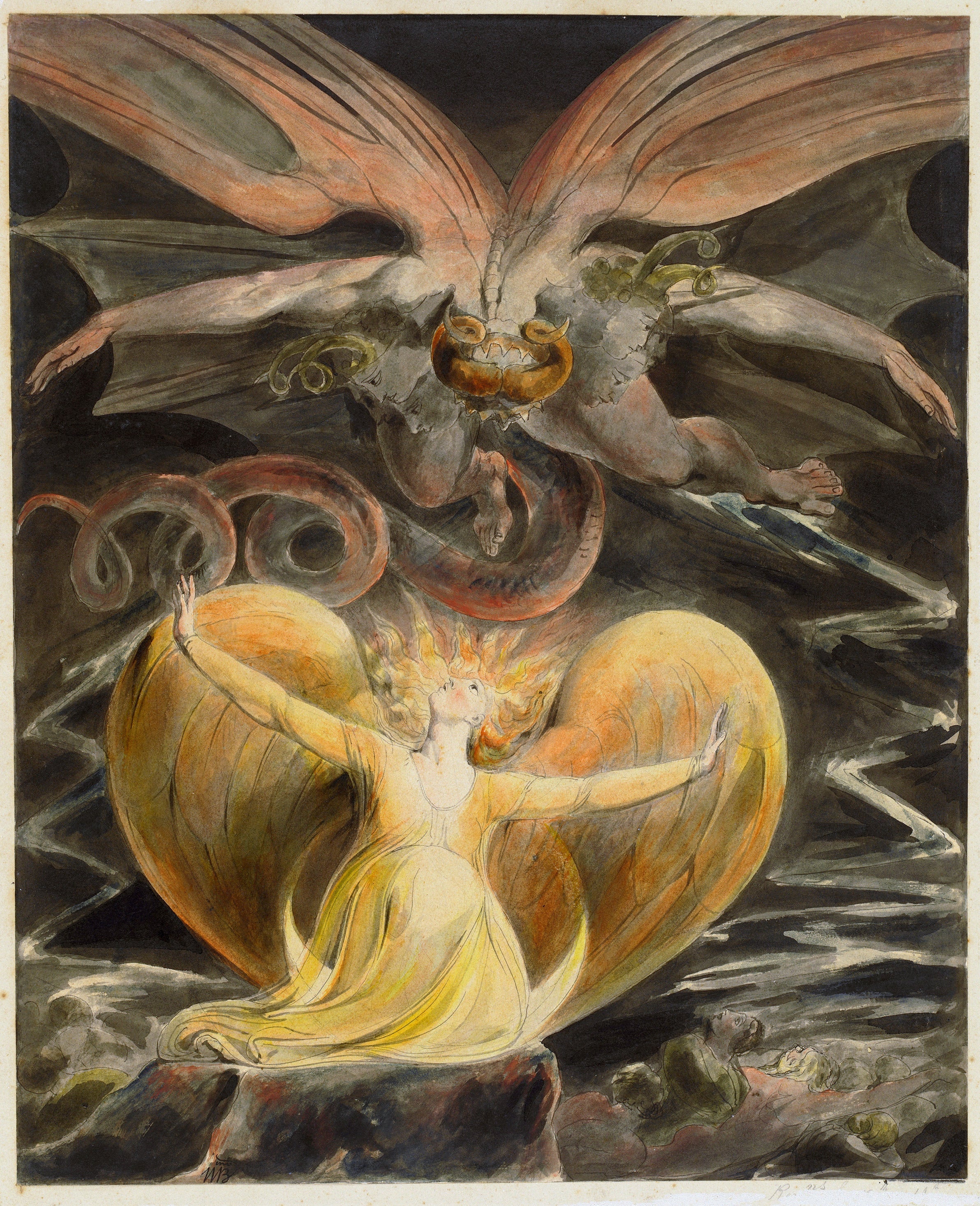 Le grand Dragon Rouge et la Femme vêtue de soleil - William Blake - Alpha Reproduction