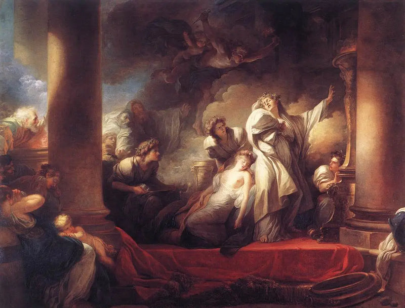 Velký kněz Corésus se obětuje, aby zachránil Callirhoé - Jean-Honoré Fragonard