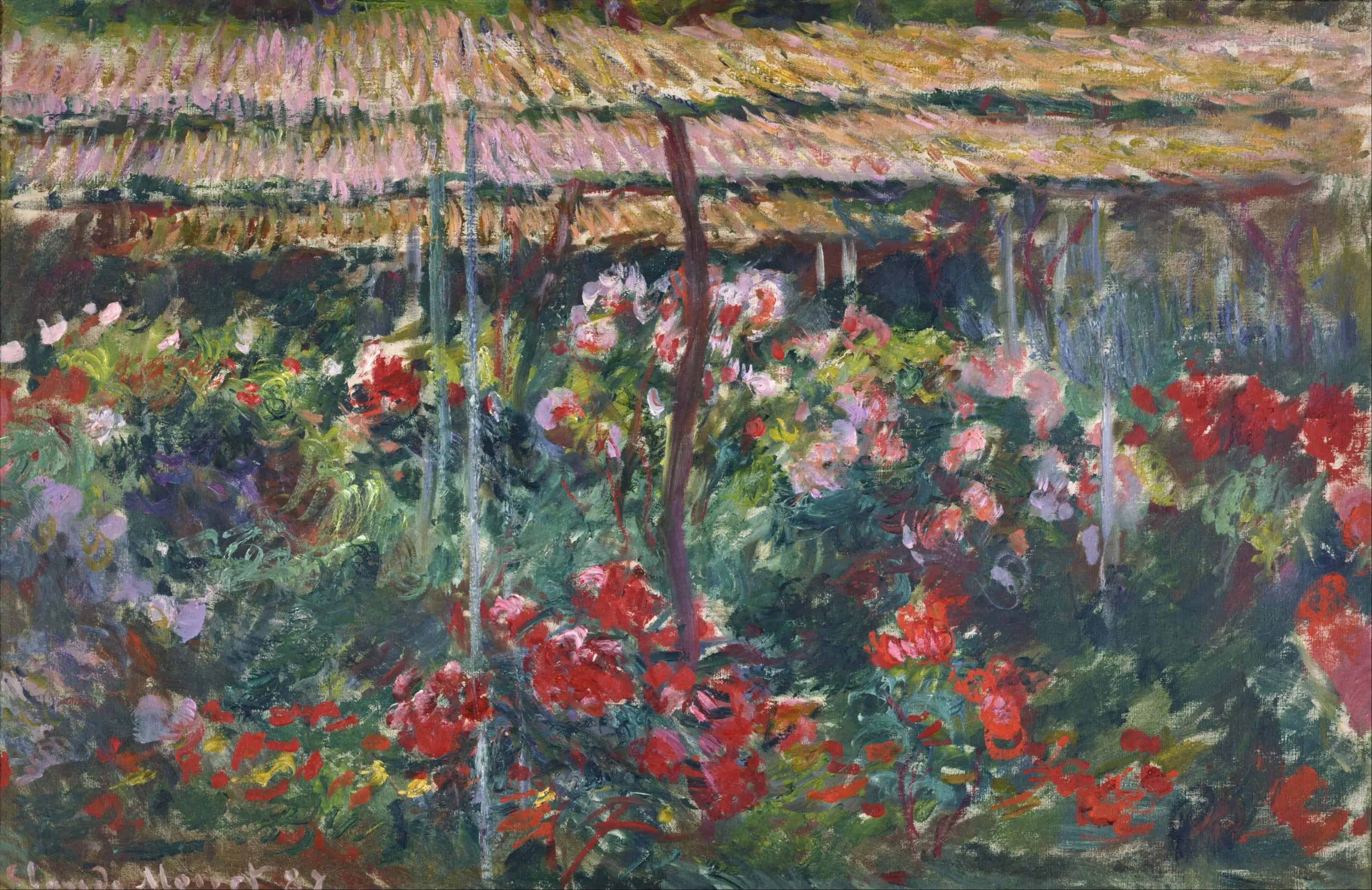 Reproduction du tableau « Le jardin de la peony - Claude Monet » par Alpha Reproduction en peinture à l’huile