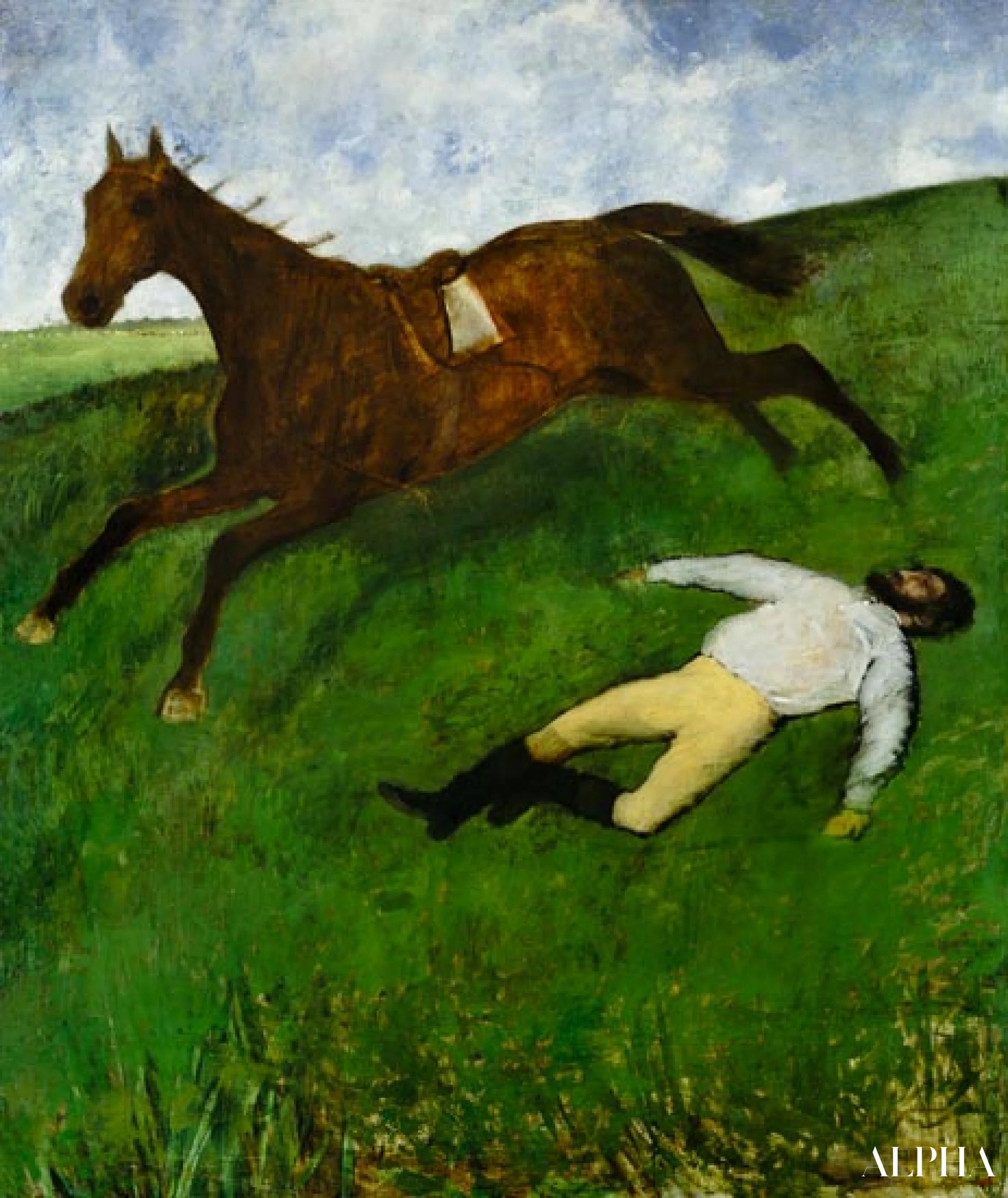 Le Jockey tombé - Edgar Degas - Reproductions de tableaux et peintures haut de gamme