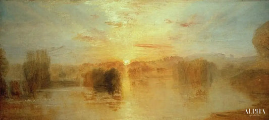 Le lac Petworth au coucher du soleil - William Turner - Reproductions de tableaux et peintures haut de gamme