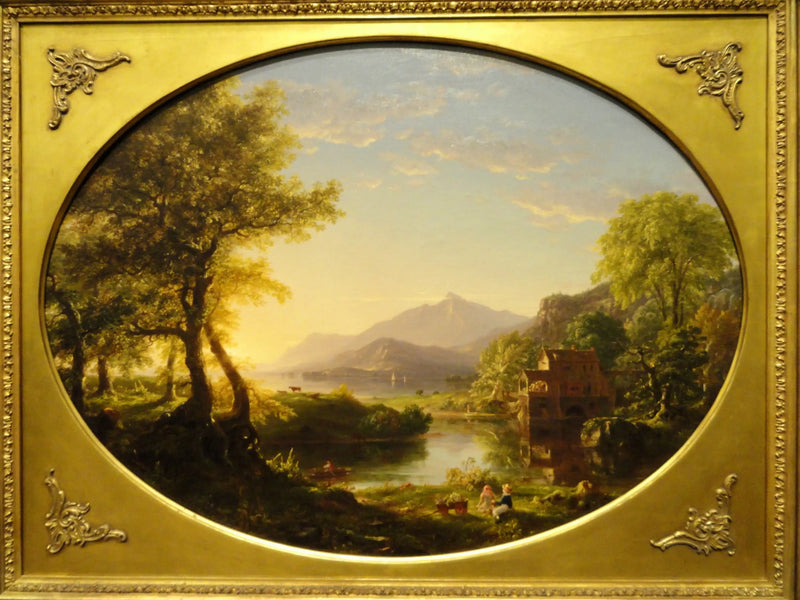 Mlýn, západ slunce - Thomas Cole