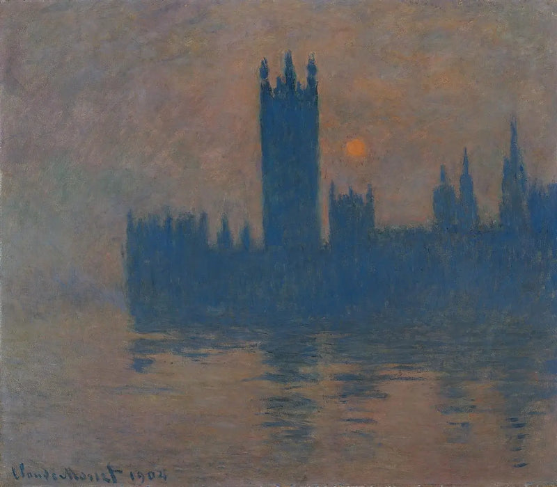 Parlament, západ slunce - Claude Monet