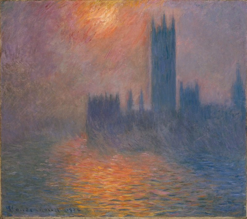 Parlament, západ slunce - Claude Monet