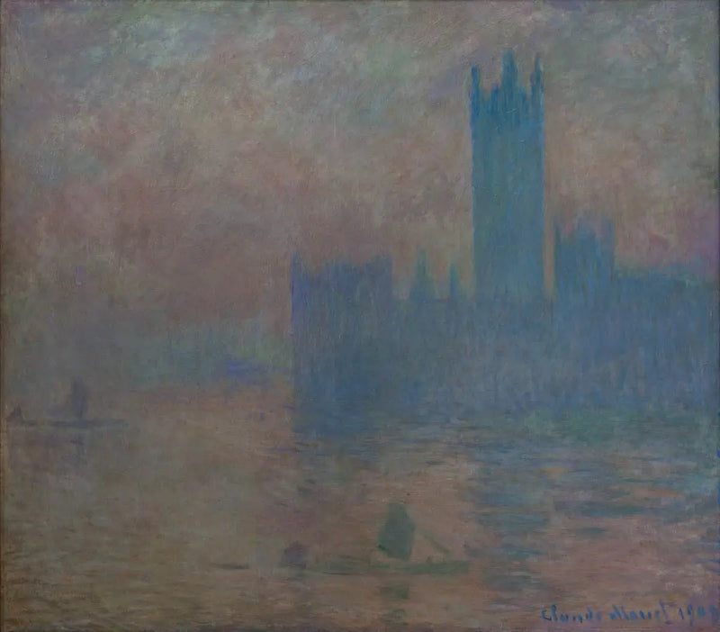 Parlament v Londýně, mlžný efekt - Claude Monet