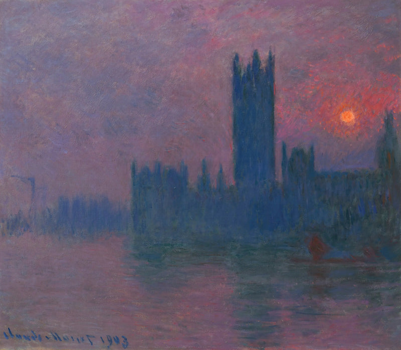 Parlament, zapadající slunce - Claude Monet