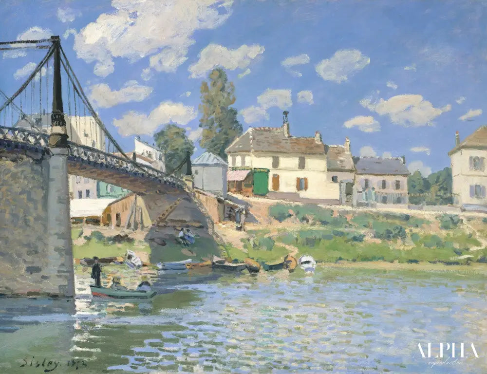 Le pont de Villeneuve-la-Garenne - Alfred Sisley - Reproductions de tableaux et peintures haut de gamme