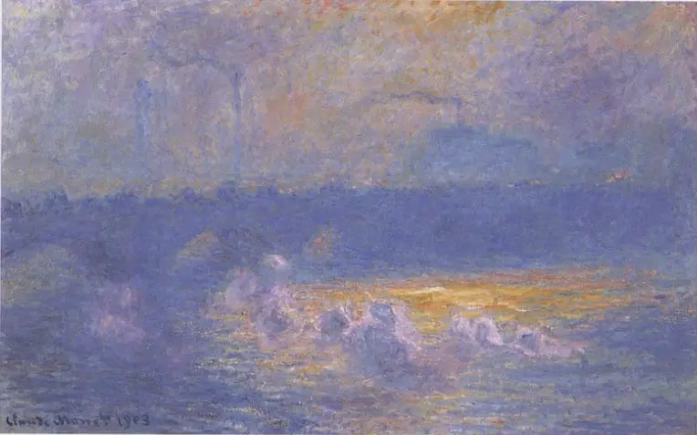 Most Waterloo, sluneční efekt s kouřem - Claude Monet