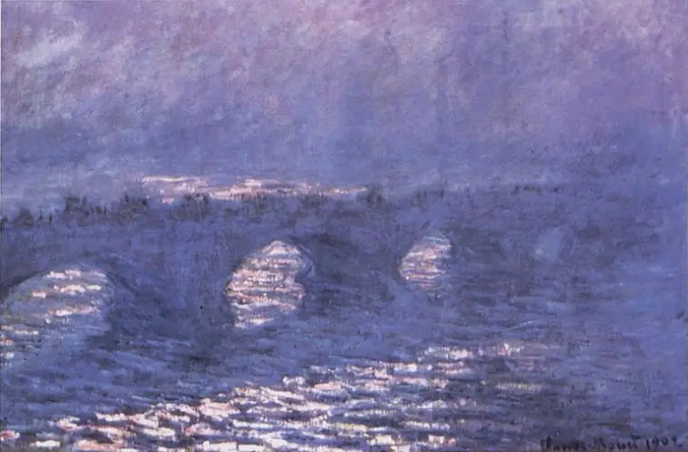 Most Waterloo, sluneční efekt v mlze - Claude Monet