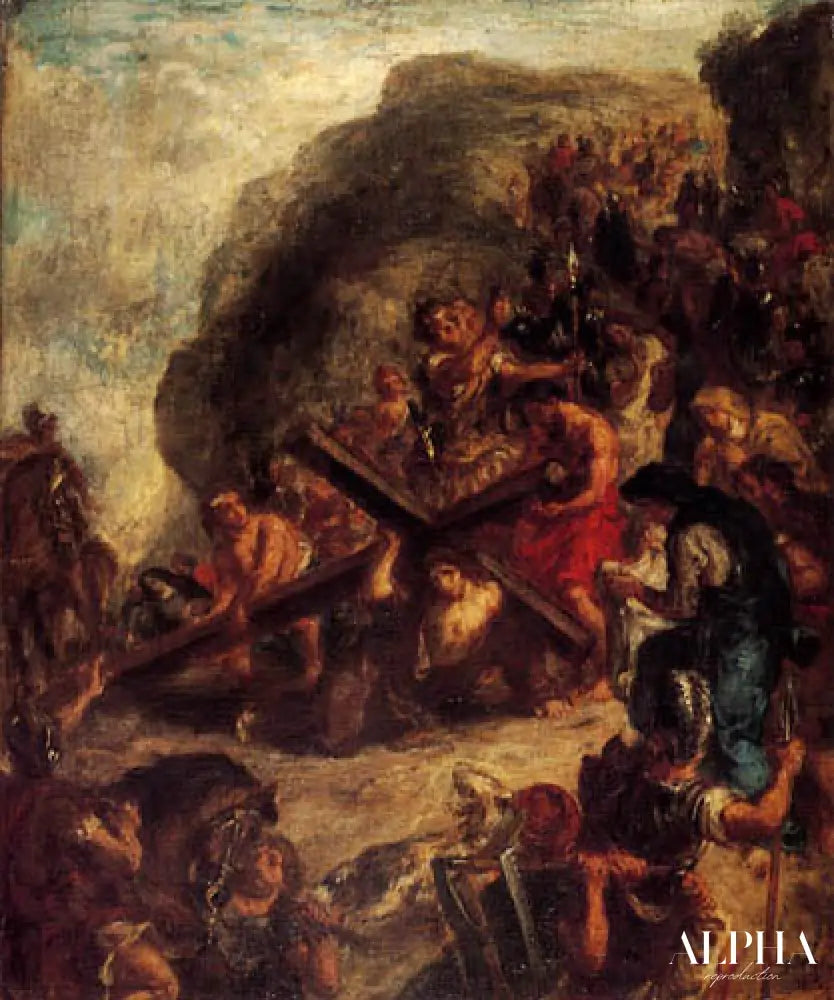 Le port de la croix du Christ - Eugène Delacroix - Reproductions de tableaux et peintures haut de gamme