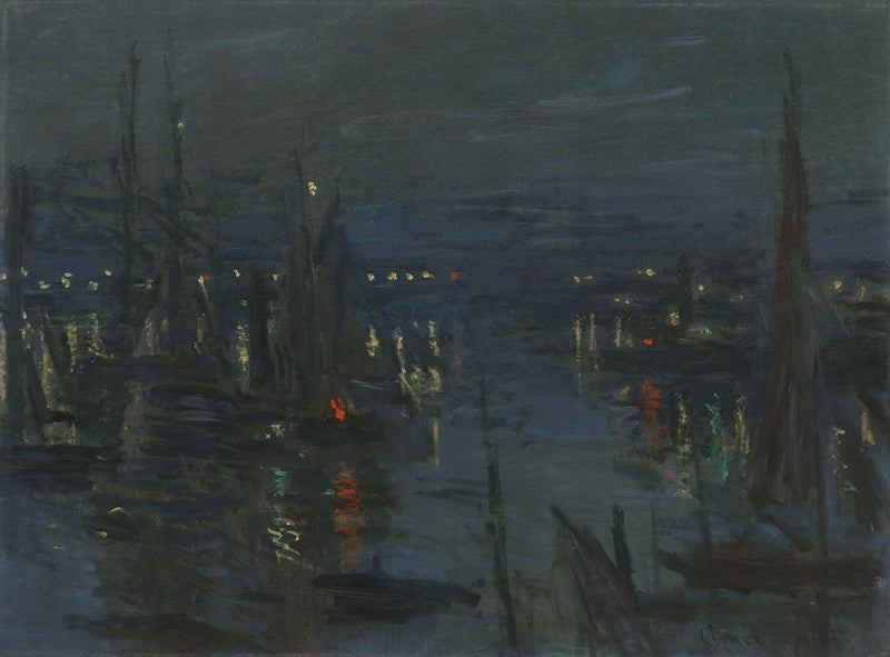 Přístav Le Havre, noční efekt - Claude Monet
