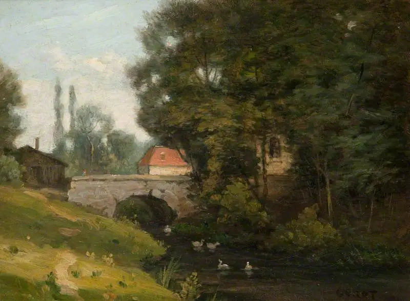 Potok mlýna - Jean-Baptiste Camille Corot